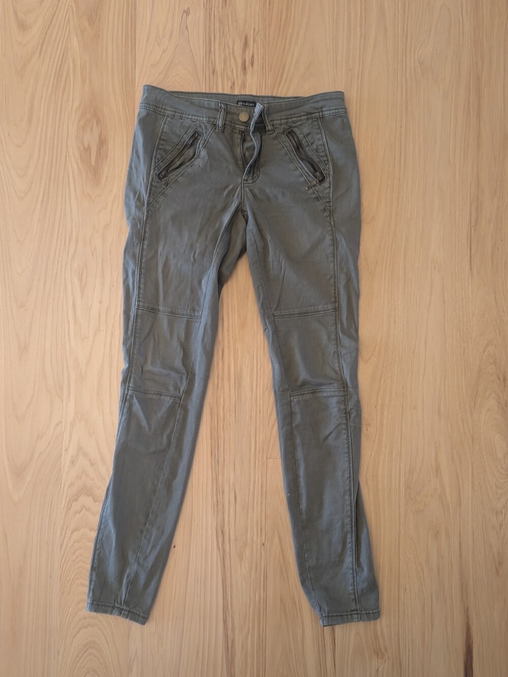 Versona Olive Green Skinny Jeans - Picture 1 of 4